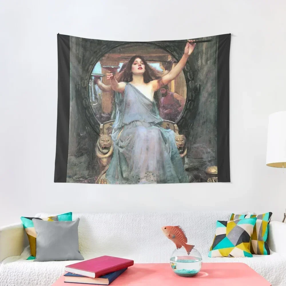 

Circe offering the cup to Odysseus - John William Waterhouse Tapestry Bedroom Decor Aesthetic Wall Mural Anime Decor Tapestry