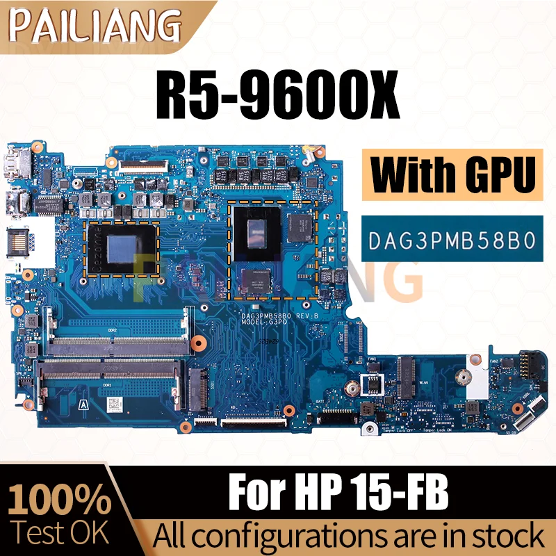 Untuk Notebook HP 15-FB Mainboard R5-9600X 215-135000016 Motherboard Laptop 2G sudah diuji penuh