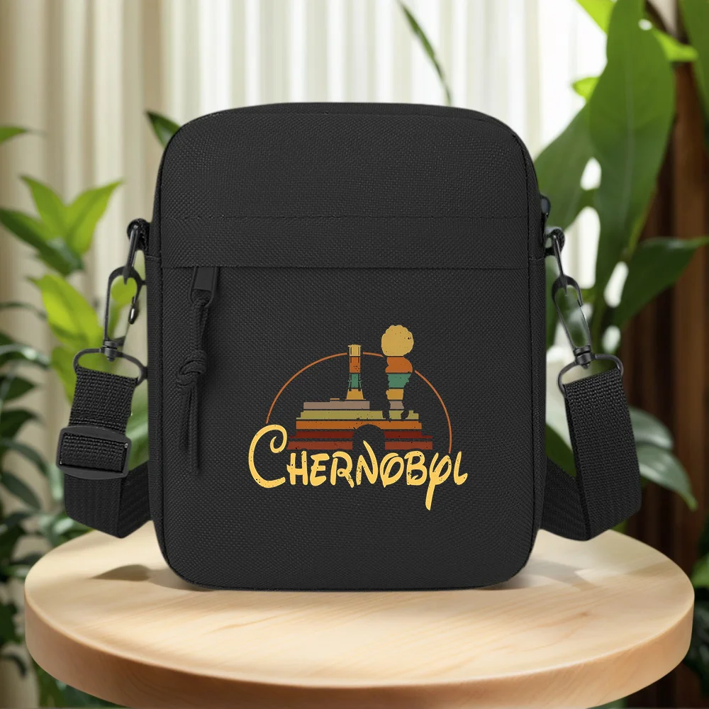 Chernobyl retro style nuclear plant icon Men Crossbody Bag Single Shoulder Women Cartoon Anime Film Printing Design Unisex