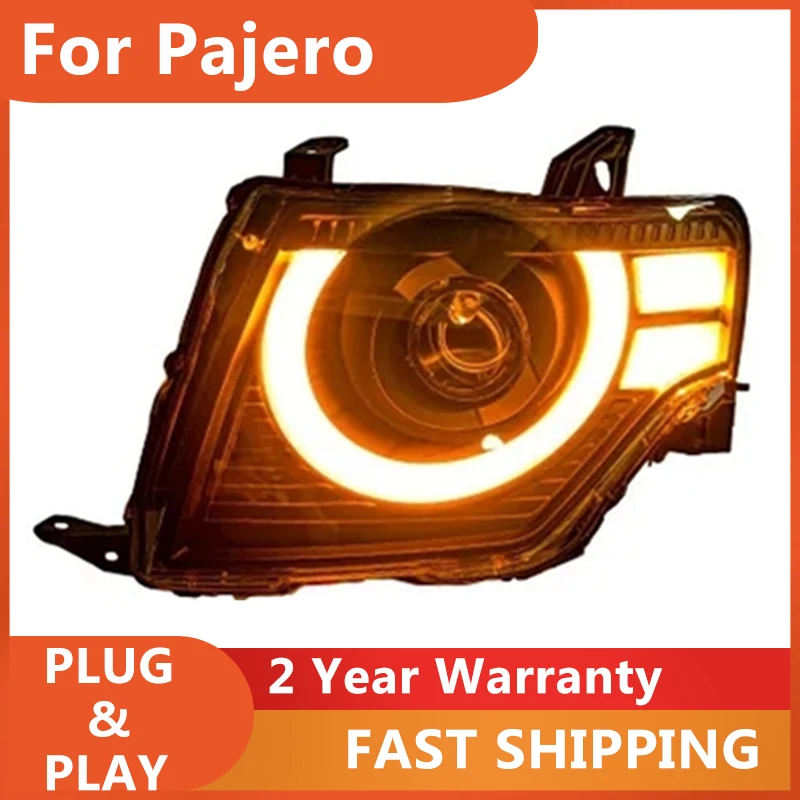 

Автомобильные аксессуары для Mitsubishi Pajero, передняя фара 2006-2021 Pajero V97, головка головного света, дневные ходовые огни, сигнал поворота, линза дальнего света