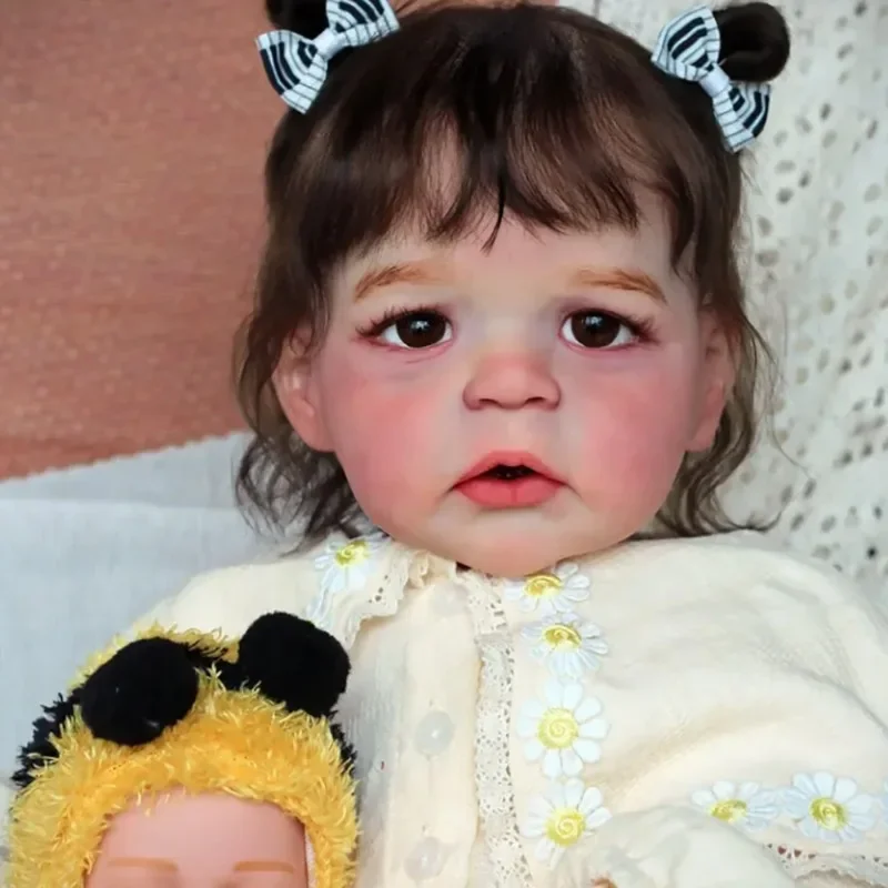 24inch 60cm Sandie  Toddler Baby Cotton Body Doll with 3D Skin Multiple Layers Painting with Visible Veins
