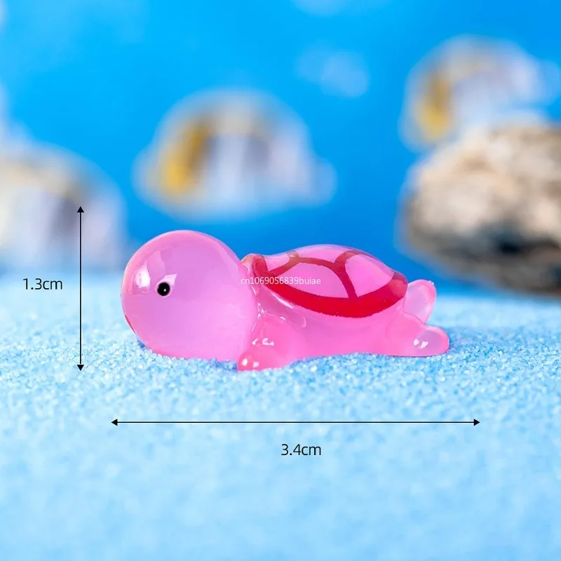 1PCS Colorful Luminous Mini Tortoise Micro Landscape Figure Ornament DIY Glowing Turtle Miniature Statue Potted Garden Decor