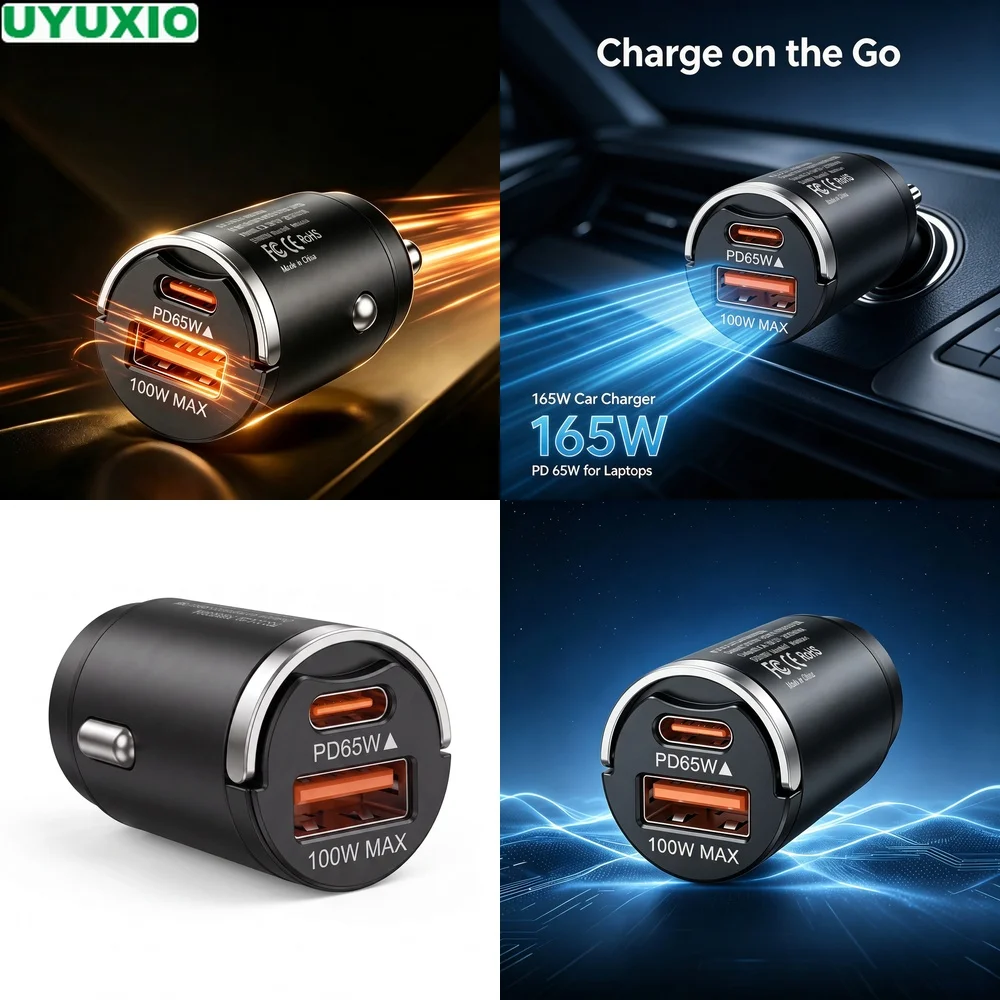 carregador-de-carro-embutido-de-165w-com-pd-65w-tipo-c-e-100w-usb-a-design-compacto-de-metal-para-veiculos-telefone-tablet-e-laptop