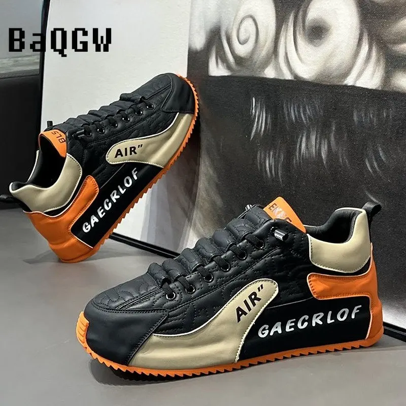 New Spring Mens Fashion Leather Sneakers Casual Outdoor Male Running Sport Shoes Luxury Designer Tennis Flat Students Loafers