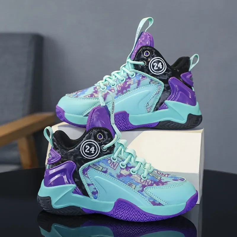 

New Children's Shoe Breathable Basketball Shoe Shock Absorbing Boys' Basketball Shoe Comfortable Boys' Training Shoe31-40