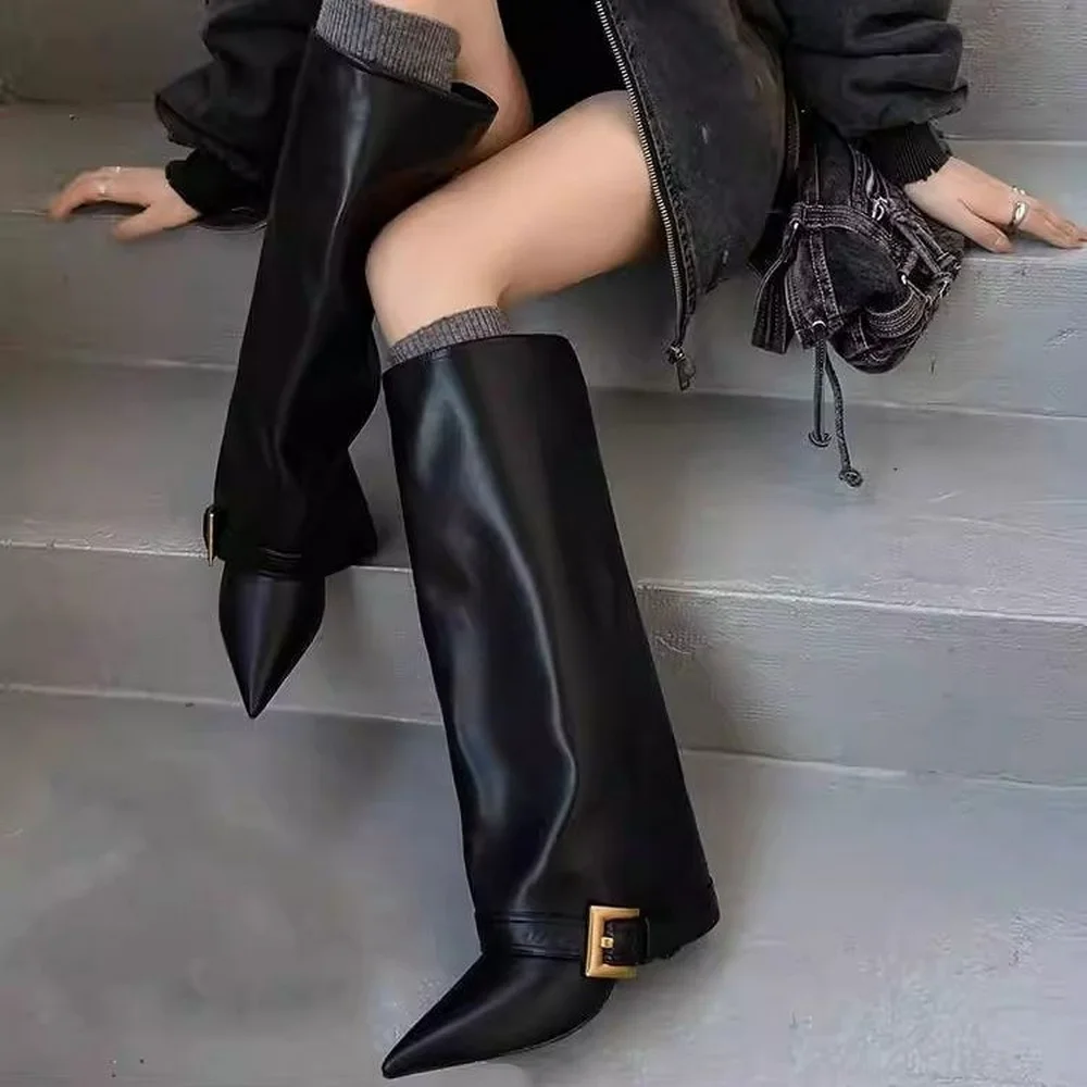 

Новые поступления: сапоги до колена, женские длинные прямые сапоги, осенне-зимняя обувь, с заостренным носком, черные, размеры 35-42, дропшиппинг