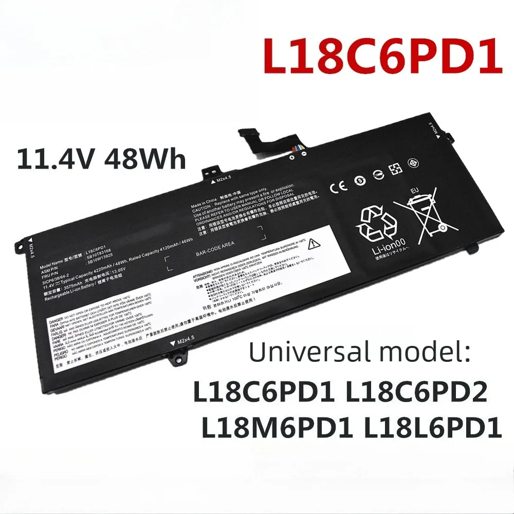 Laptop battery L18M6PD1 For Lenovo ThinkPad TP00106A X390 X395 X13 1st Gen 2020 02DL017 02DL018 SB10K97655 L18M6PD2 L18C6PD1