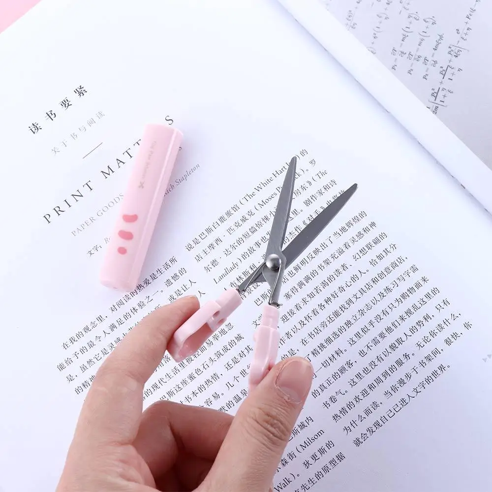 Multifunctional Office Mini Portable Kawaii Girl Gift Cat Paw Scissors Hand Scissors Stainless Steel Folding Design