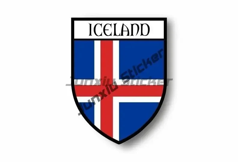 Autocollants de la république d'islande, décalcomanies d'islande, bouclier, drapeau de la ville, crête mondiale, drapeau d'islande, autocollants de voiture Souvenir