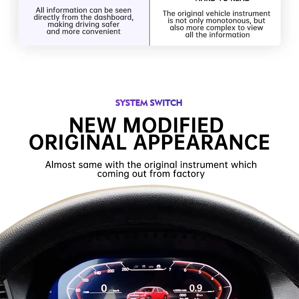 لوحة القيادة الرقمية للسيارة أحدث شاشة العنقودية الرقمية للسيارة الأصلية لأداة لوحة القيادة أو 3 Series F30 F31 F32 2013-2017 #4