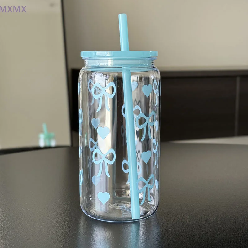 Cute Bow Plastic Straw Cup Wit - đánh giá và giá Coffee Tea Jug