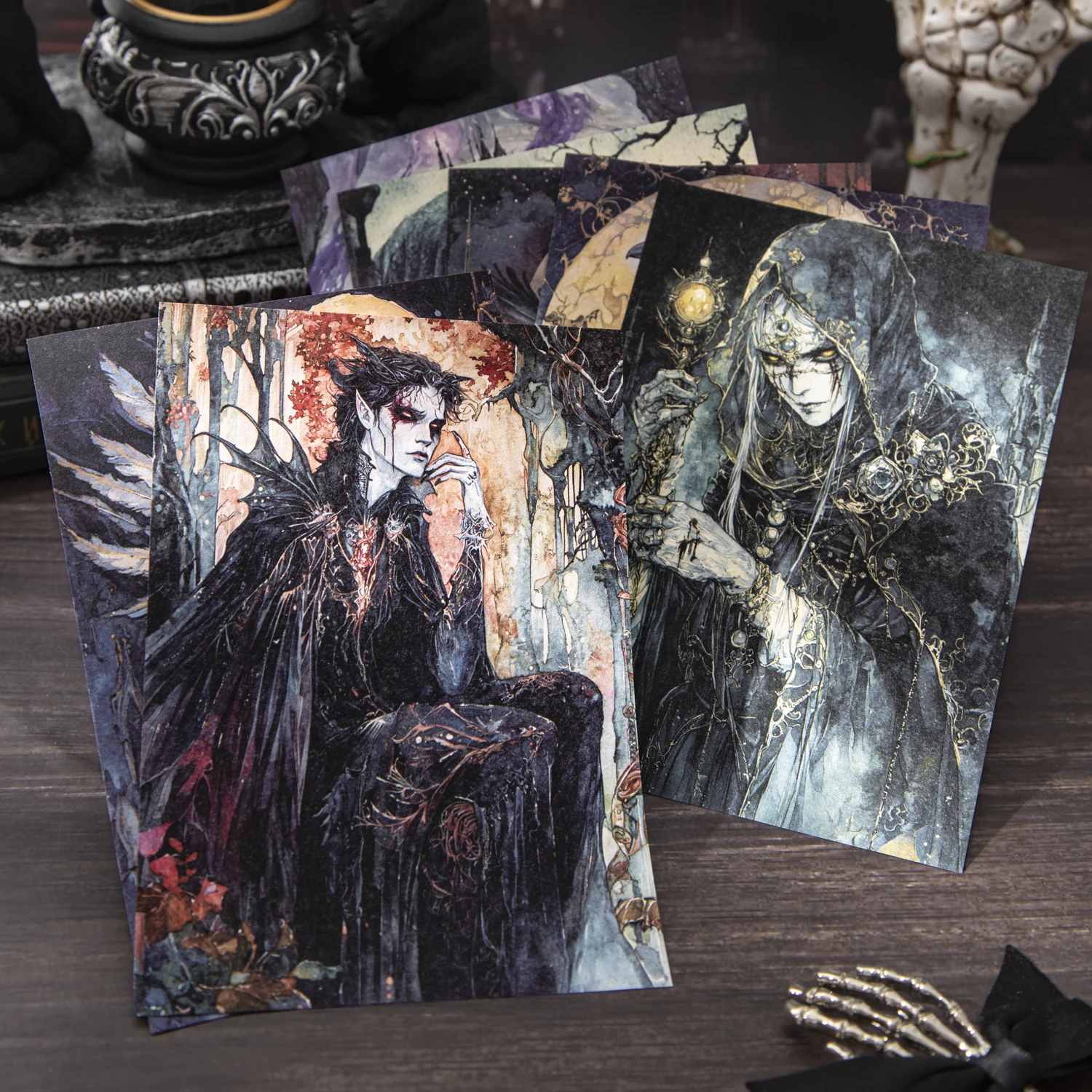 30sheets/bag Gothic Dark Fantasy Writing Paper for Journal Notebook DIY Scrapbooking Card Decoration Gift Wrapping Background