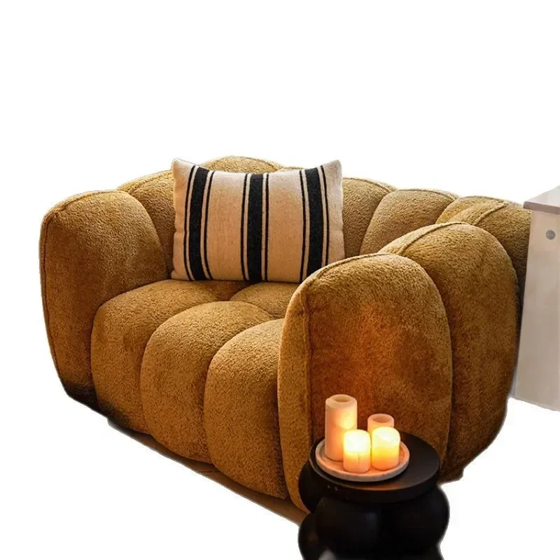 

Cream wind pumpkin sofa Q cute soft modern simple living room marshmallow fabric cloud sofa