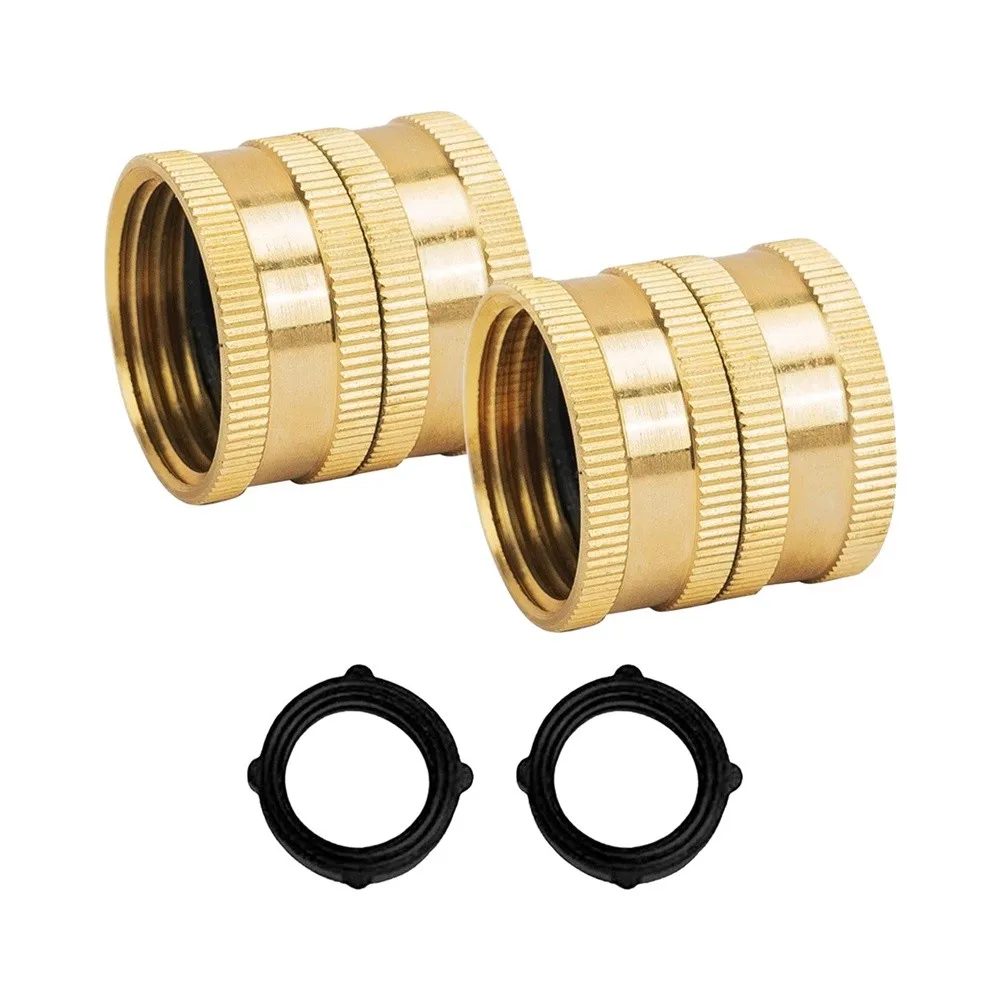 34 Inch Connector Brass Hose Connector Gold Enhanced Grip Hose Fitting Garden Hose Connector Outdoor Durability