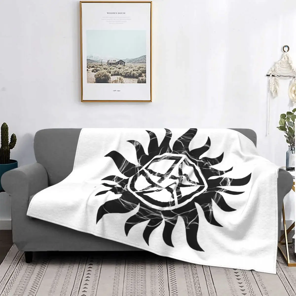 Supernatural Winchester Blankets Fleece Warm Throw Blanket for Airplane Travel Bed Rug