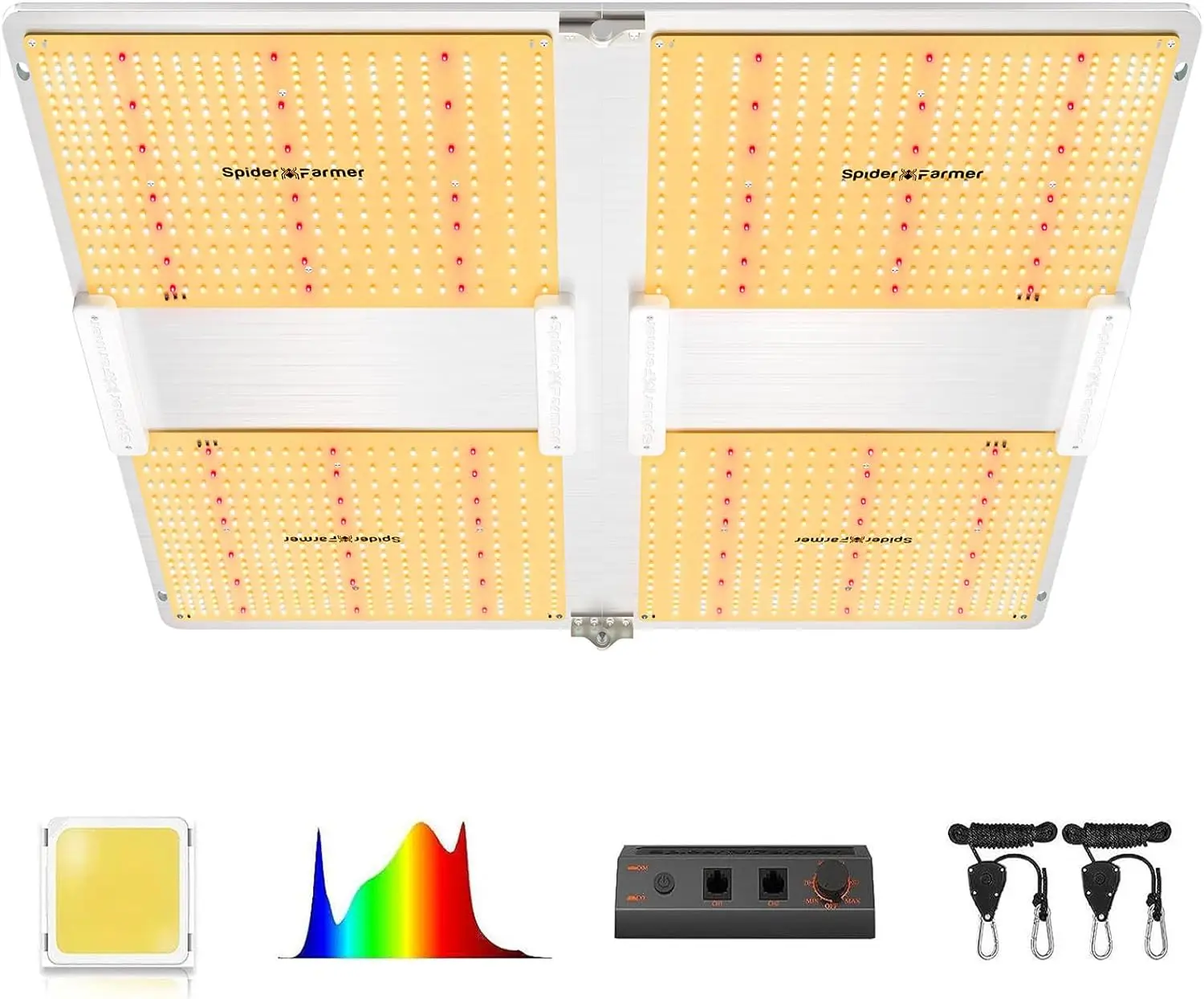 Sams diodes led cresce a luz, espectro completo planta cresce a luz, 650w regulável & alta eficiência & lâmpadas comerciais ppfd uniformes