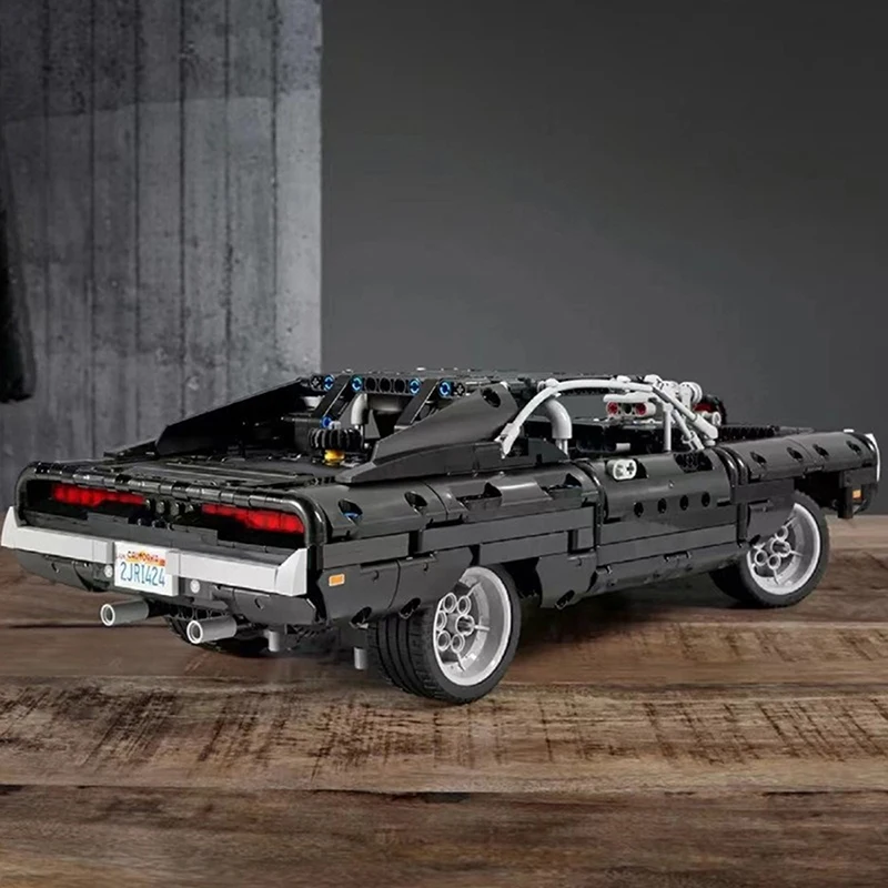 Klocki konstrukcyjne Dodge Racing Car, model do składania, szybki i furjaskowy zestaw dla dzieci, chłopców i dorosłych, prezent, model wyścigówki, zestaw do budowania.