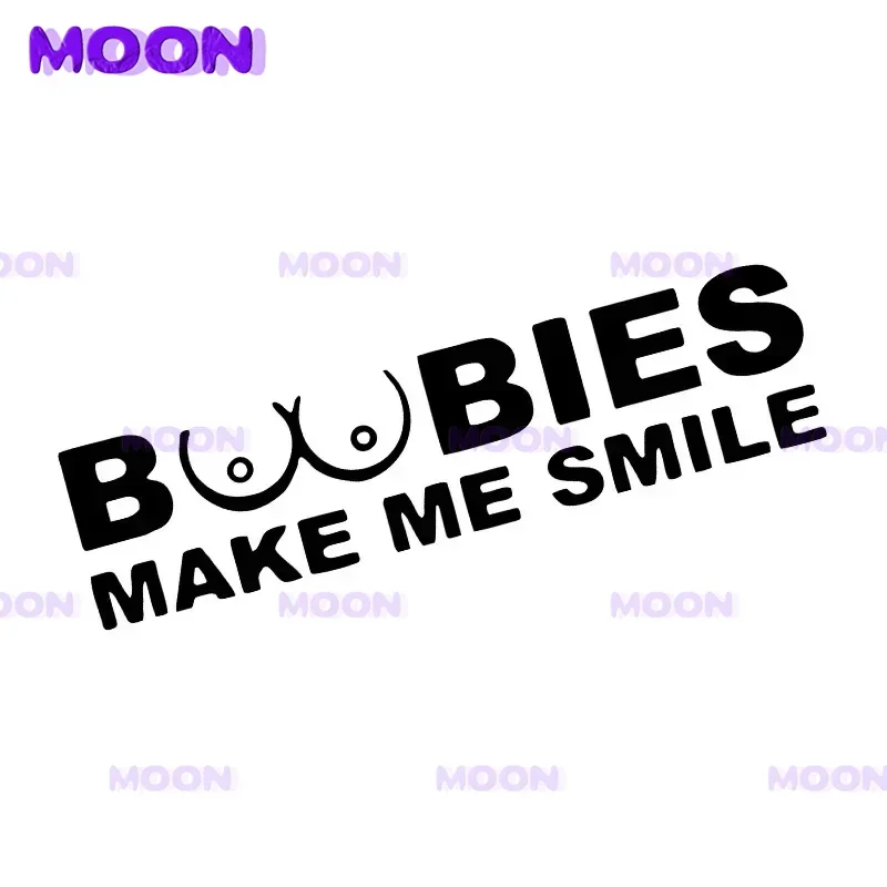 BOOBIES Make Me Smile Car Sticker Auto Body Bumper Windows Motorcycle Laptop Walls Vinyl Film Funny Decal Car Tuning Accessories
