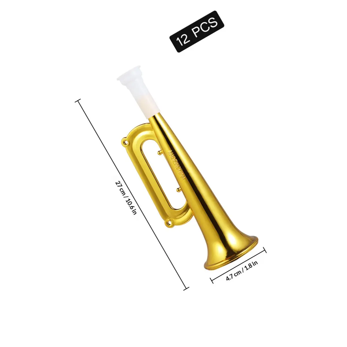 12Pcs Plastic Horn Trumpet Kids Cheering Props Party Favor Birthday Football Match Noise Maker Kids Plastic Trumpet