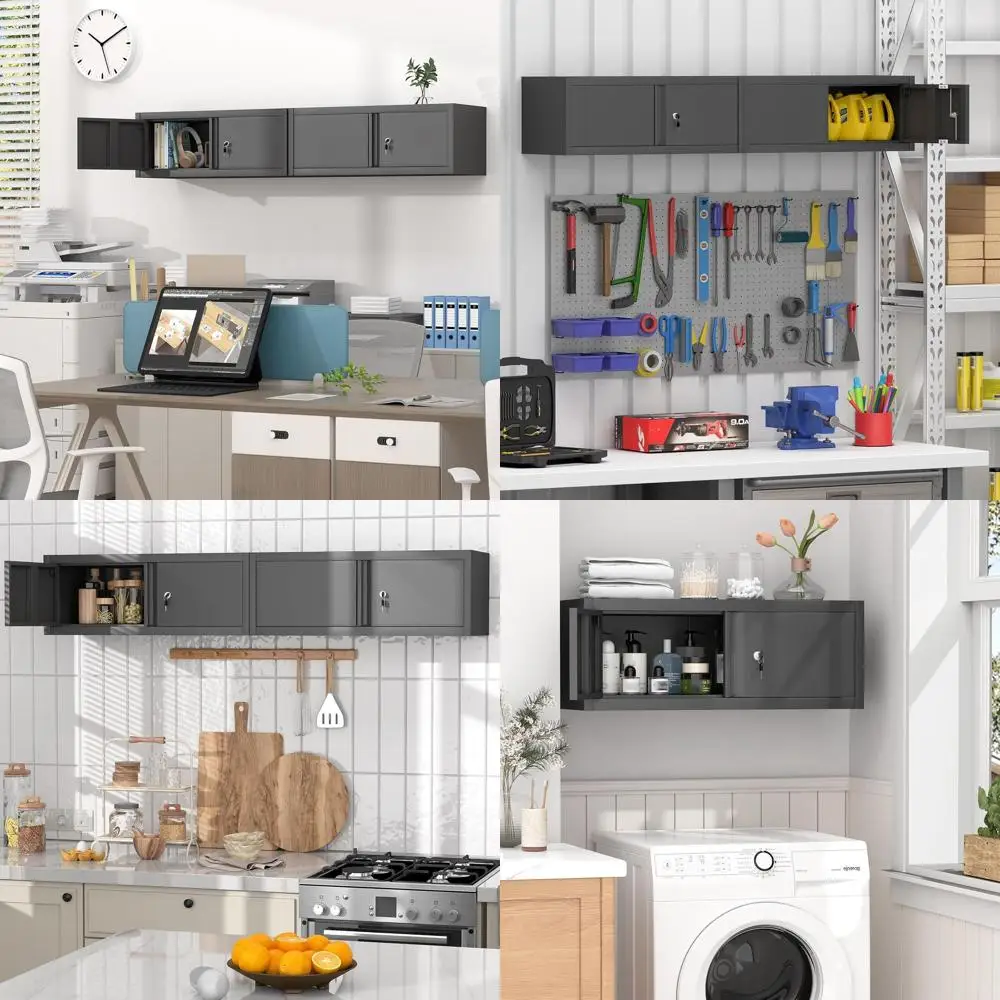 

Надежный металлический шкаф для хранения в гараже, настенный запираемый шкаф, идеально подходящий для автодомов, складов и жилых помещений