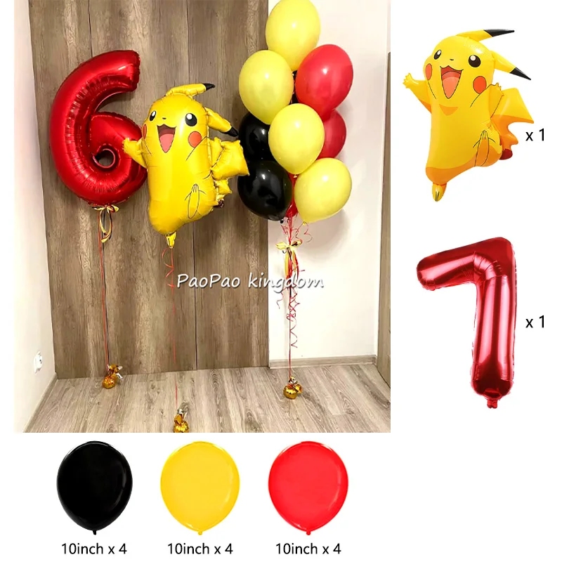Niedliche Pikachu-Ballons Cartoon-Folienballons Geburtstagsparty-Deko-Set Kinder-Babyparty Feier-Party-Zubehör – Detail 25