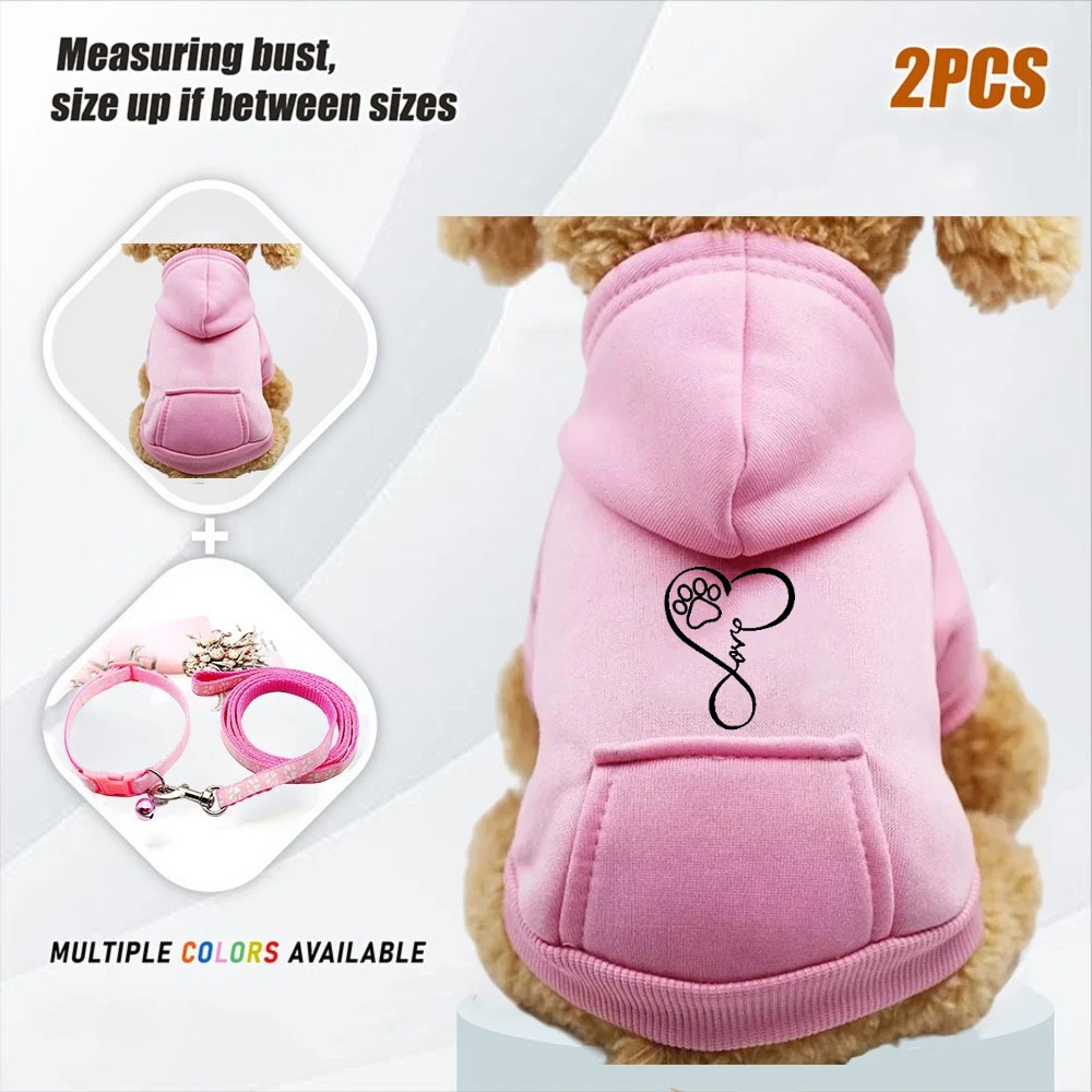 2PCS Pet Hoodie Clothing, Big Dog Clothing, French Bulldog C