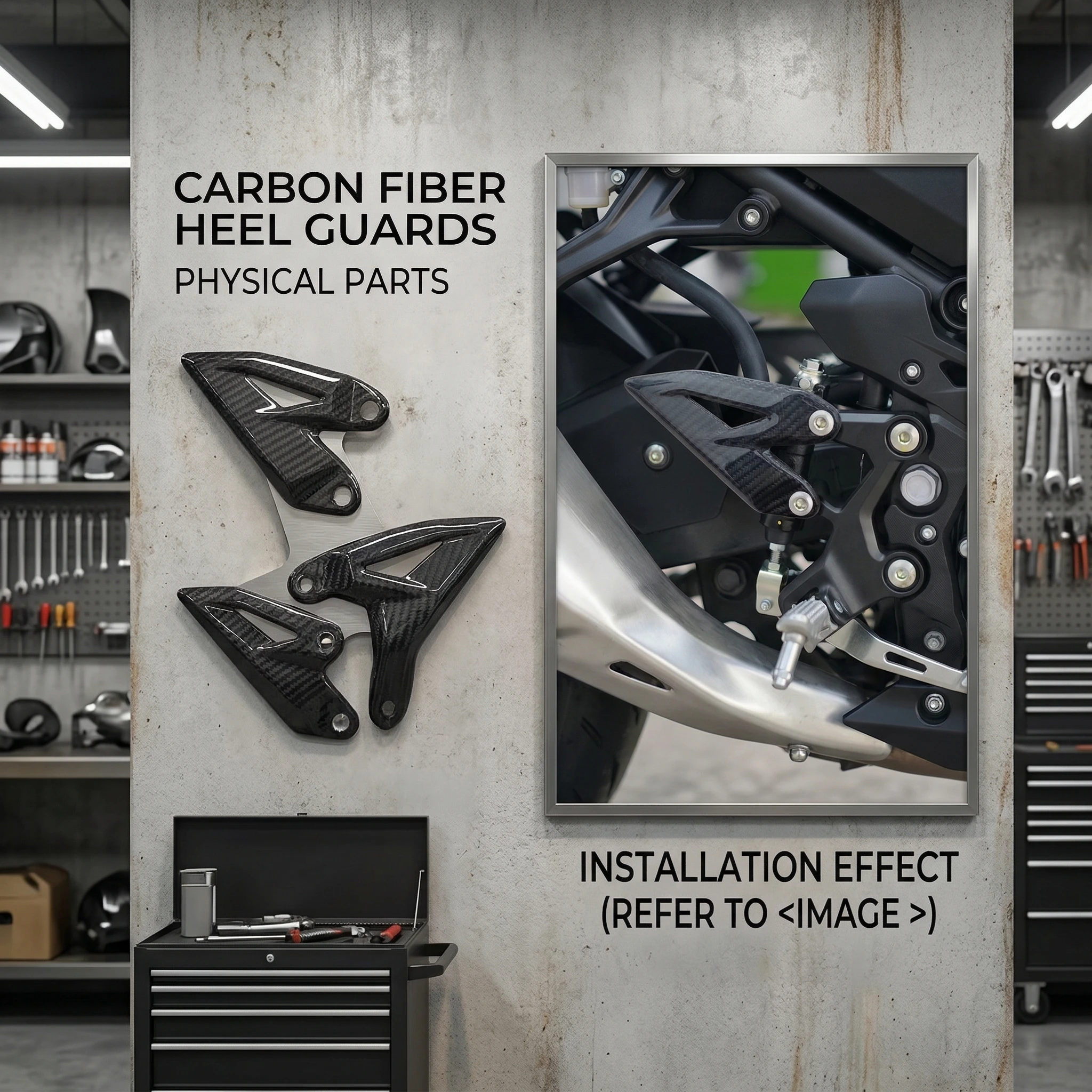 

for Kawasaki Ninja 400 2018-2024 Z400 2019-2024 Carbon Fiber Fairing Motorcycle Foot Pedal Protection