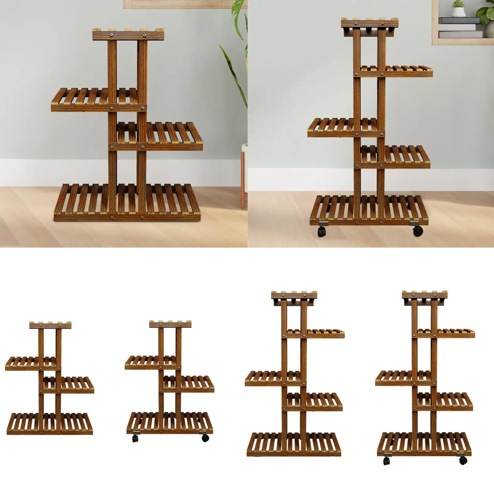 Plant Stand Space Saving Gifts Versatile Ornament Planter Shelves Plant Stand Shelf Rack for Office Indoor Outdoor Patio Balcony