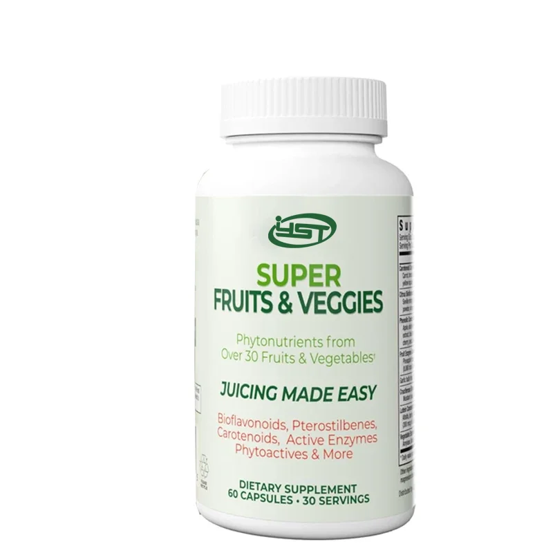 Super fruit and vegetable capsules, powerful antioxidants, support energy, immune health, promote digestive health