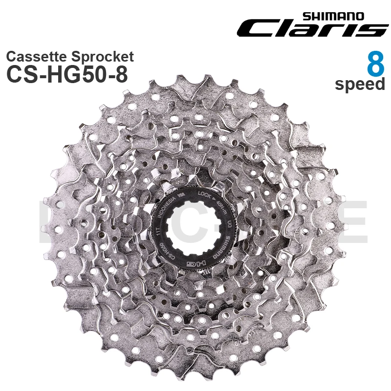 SHIMANO CLARIS - 8-Speed Road Cassette Sprocket CS-HG50-8 1-28T, 11-30T, 11-32T, 12-25T 11-34T  - HYPERGLIDE - Original parts