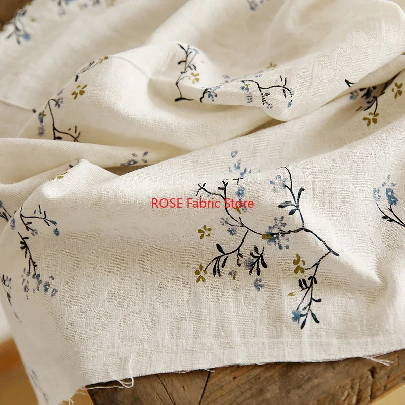 

Flower embroidery Jacquard Print cotton fabric for for skirts, Gown, dress, blouse, tops, table cover, costumes design