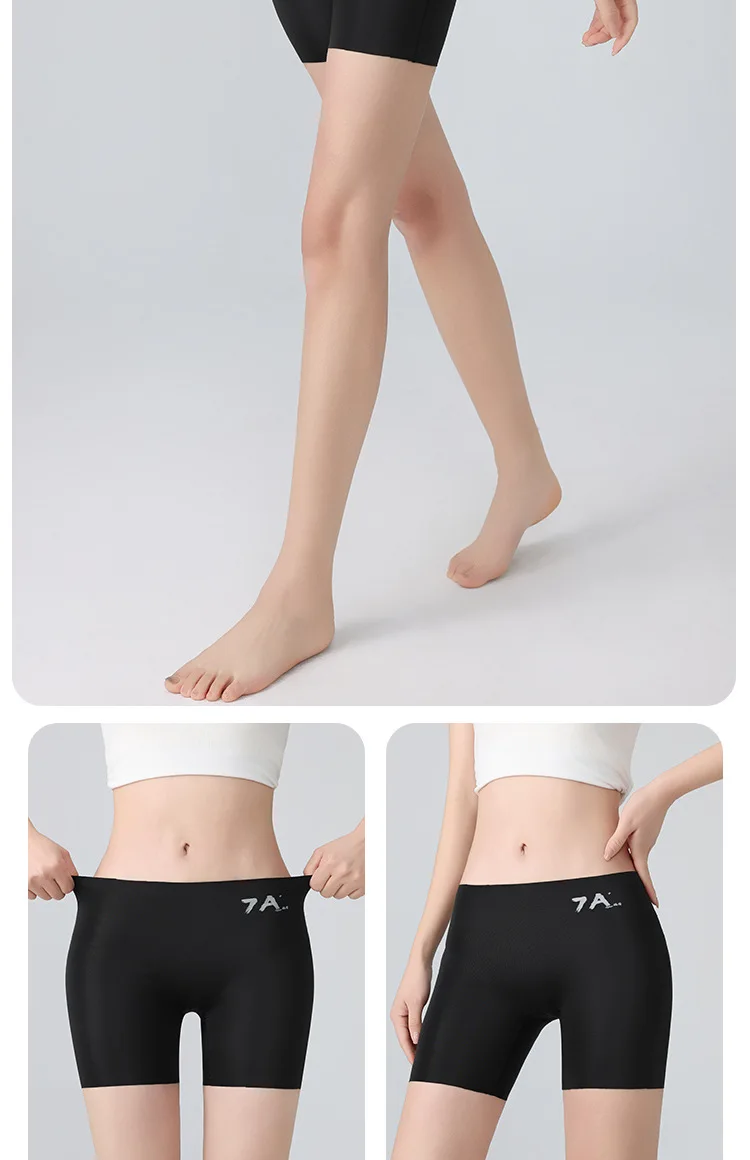 Sommer Neuheit: Damen-Shorts mit Hoher Taille, Nahtlose Sicherheitshose, Blendfreie, Abriebfeste Unterhose, Bauchweg-Effekt, Nicht-kräuselnde Basis-Hose – Detail 18