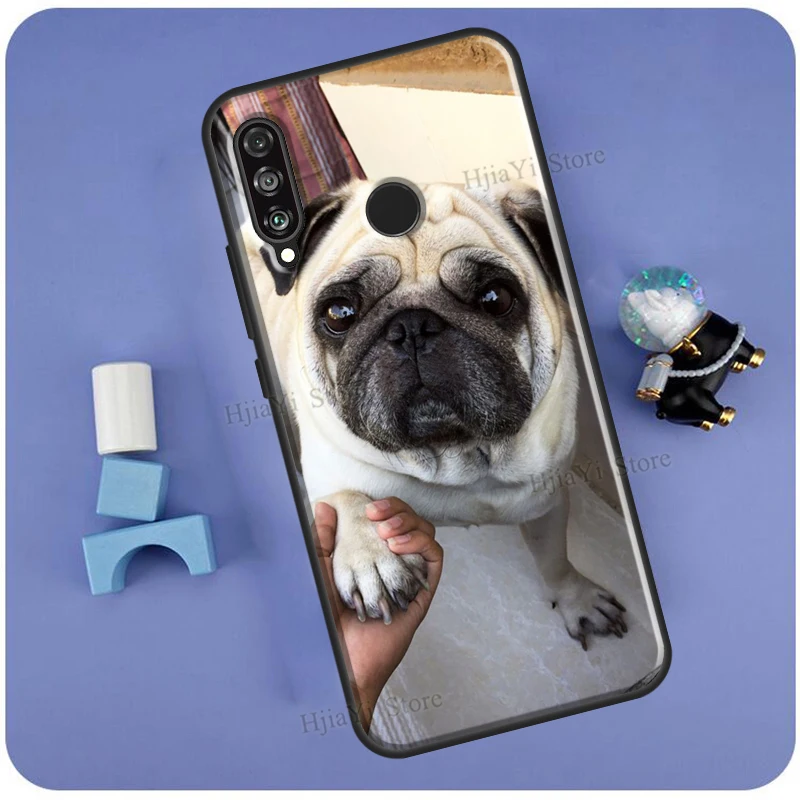 Cute Pug Dog Case For Huawei P50 Pro P20 P30 P40 Mate 20 Lite P Smart 2019 Nova 5T Honor 50 Lite 9X 8X