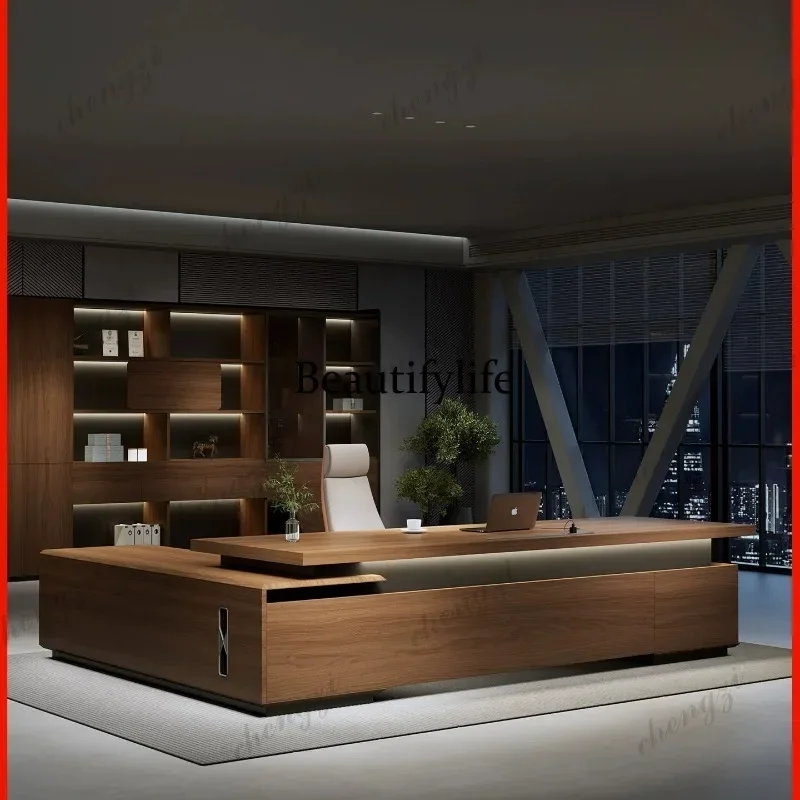 A139 Solid wood boss office desk and chair combination Chinese retro office President Chairperson Taipantai