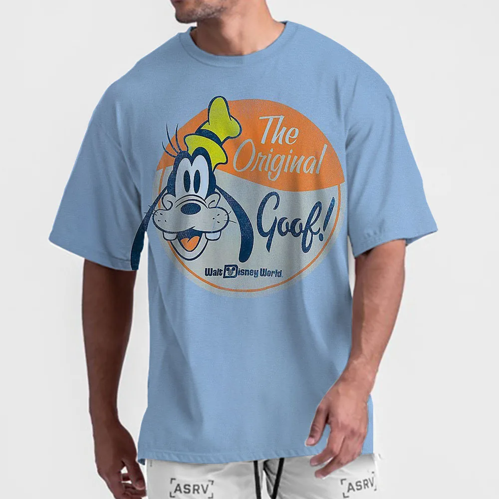 Summer Fashion New Men's Disney Goofy Printed T-shirt Round Neck Pullover Big Short Sleeve Street Fashion Harajuku Luxury Top