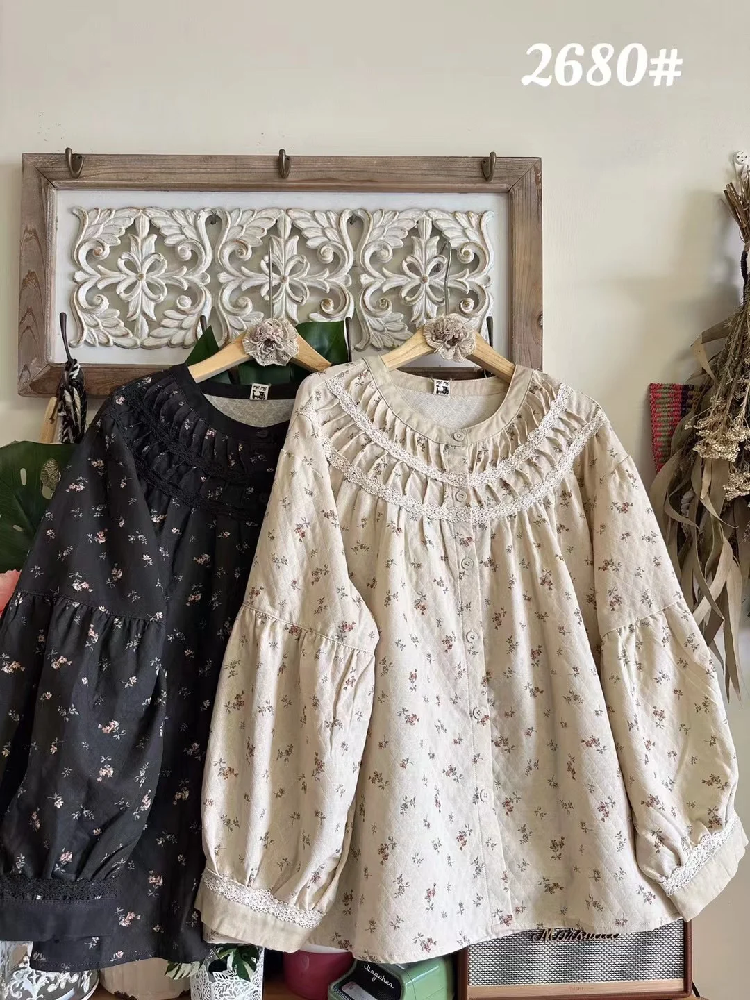 

Женская хлопковая кружевная одежда с цветочным принтом, свободная посадка, круглая тонкая верхняя одежда, осенняя новая повседневная одежда, длинная све, дышащая, удобная