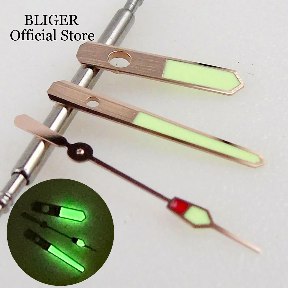 

Зеленые суперсветящиеся часы Tandorio, розовое золото, серебро, подходят для NH35A NH36A SKX007 009, детали автоматического механизма