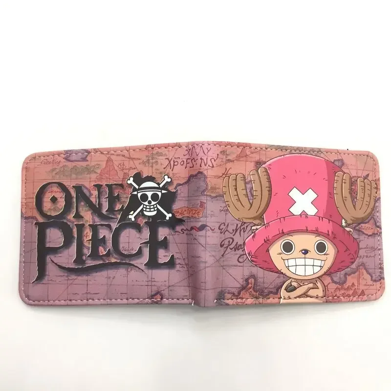 New One Piece Anime Figures Luffy Straw Hat Coin Purse Card Bag Middle School Student PU Short Change Wallet Money Clip Card Bag view 4