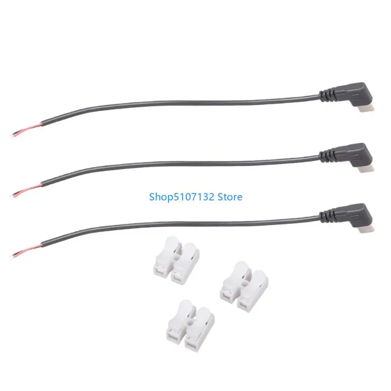 87HD Type C Pigtail Cable Extension Power Cable 5V 2A USB C Plug to 2 Pin Bare Wire Open End Connector Equipment
