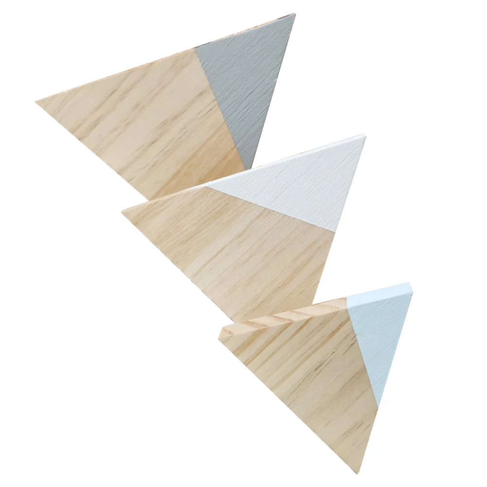 

3 Pcs Wooden Snow Mountain Ornaments Decor Dining Room Table Country Shelf Home Decoration Farmhouse Cartoon Decorations