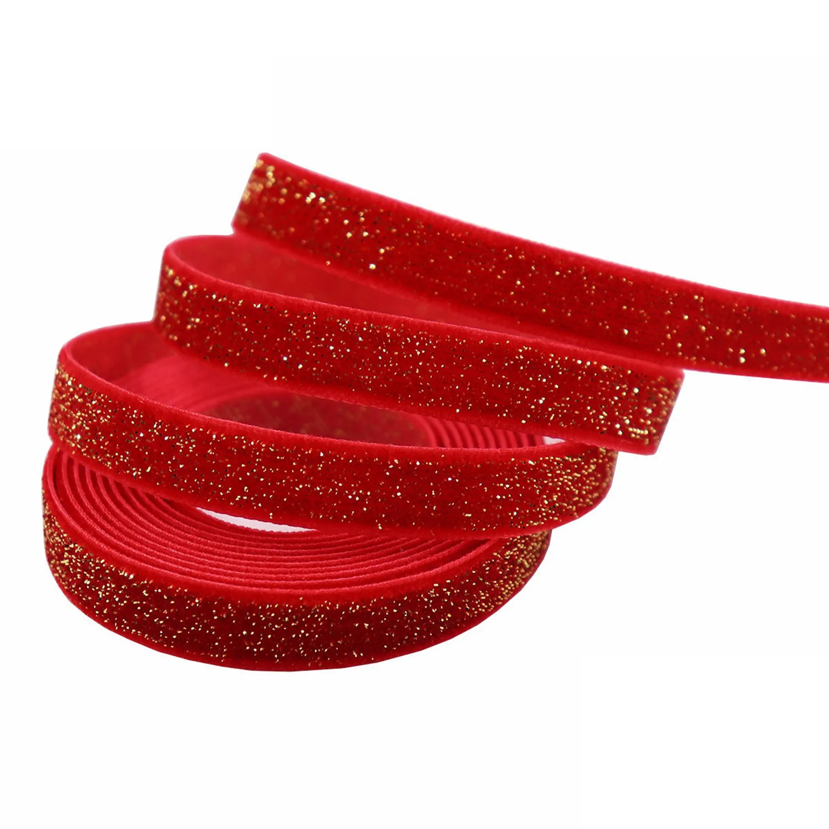 

ABLJ 50 Yards Christmas Velvet Ribbon Single Face Ribbon Solid Color Satin Velvet Ribbon For Christmas Wedding