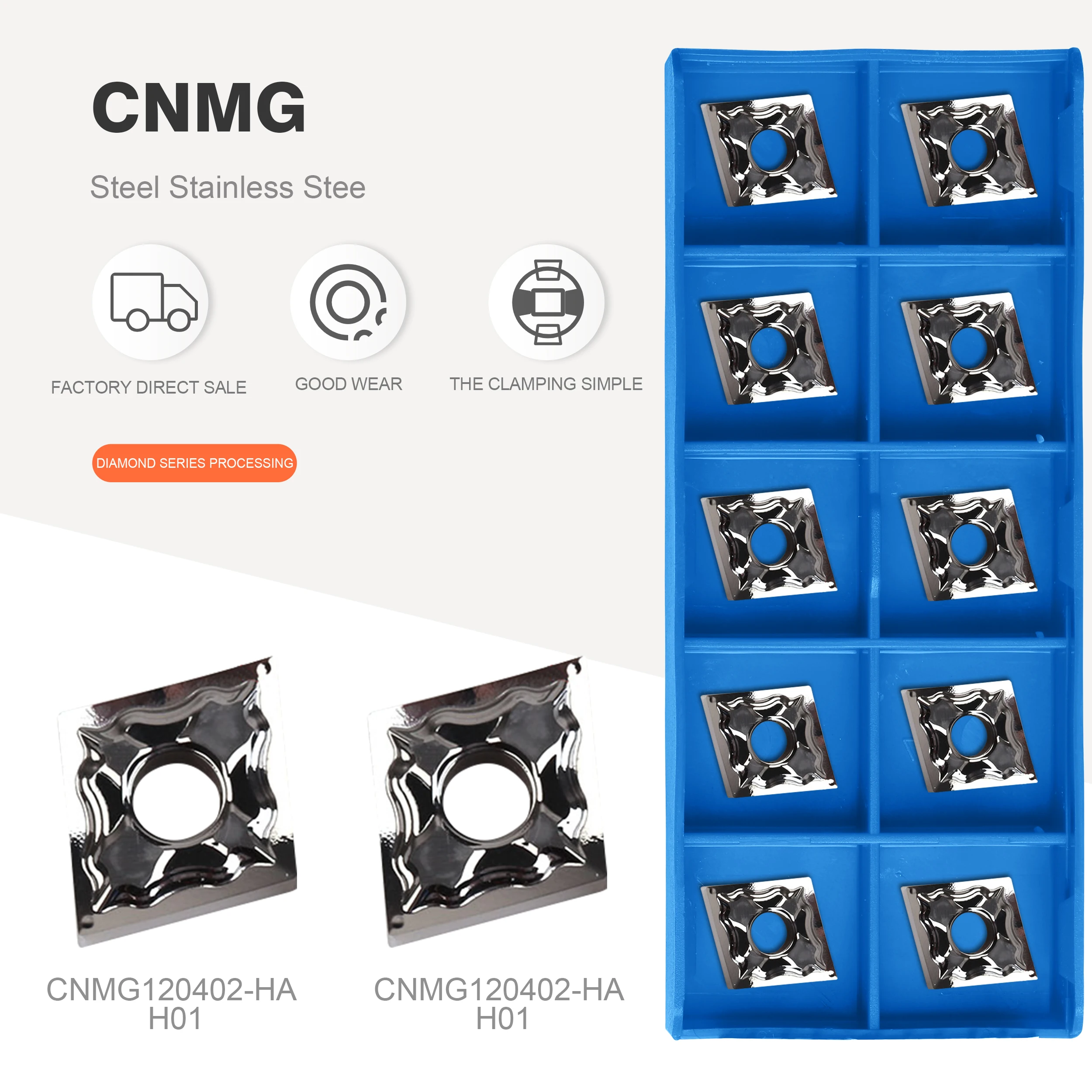 Lâminas de Torno de Liga de Alumínio Cnmg402 ha H01 Cnmg120404 Cnmg 120408 Ferramenta de Processamento de Lâmina de Cnc de Liga de Alumínio e Cobre
