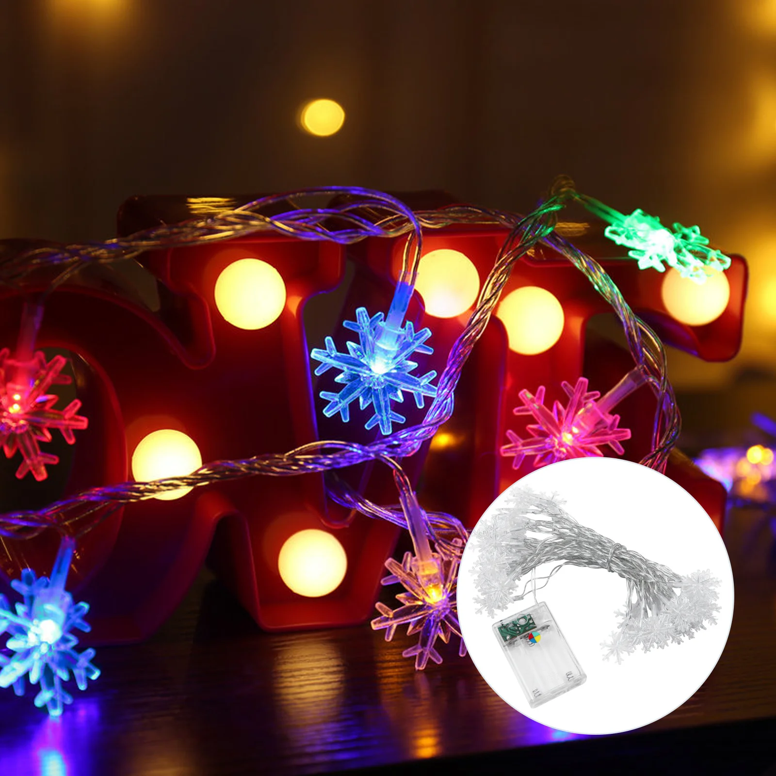 

Snowflake Lamp Pendant Snowflakes Colorful Lights Christmassnowflake Led Decorative Hanging Ornament