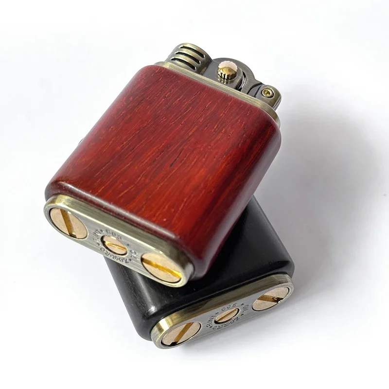 Zorro Kerosene Lighter Personality Creative Wooden Shell Rhino Horn Rocker Ignition Retro Nostalgic Old-fashioned Smoking Tool