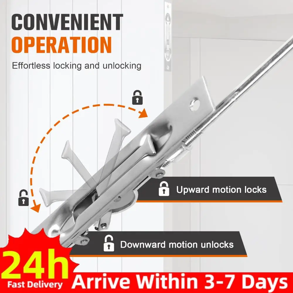 

10 Packs Lever Extension Flush Bolt 16.54inch Lever Action Flush Bolt Latch Solid Stainless Steel for Metal Doors Aluminum Doors