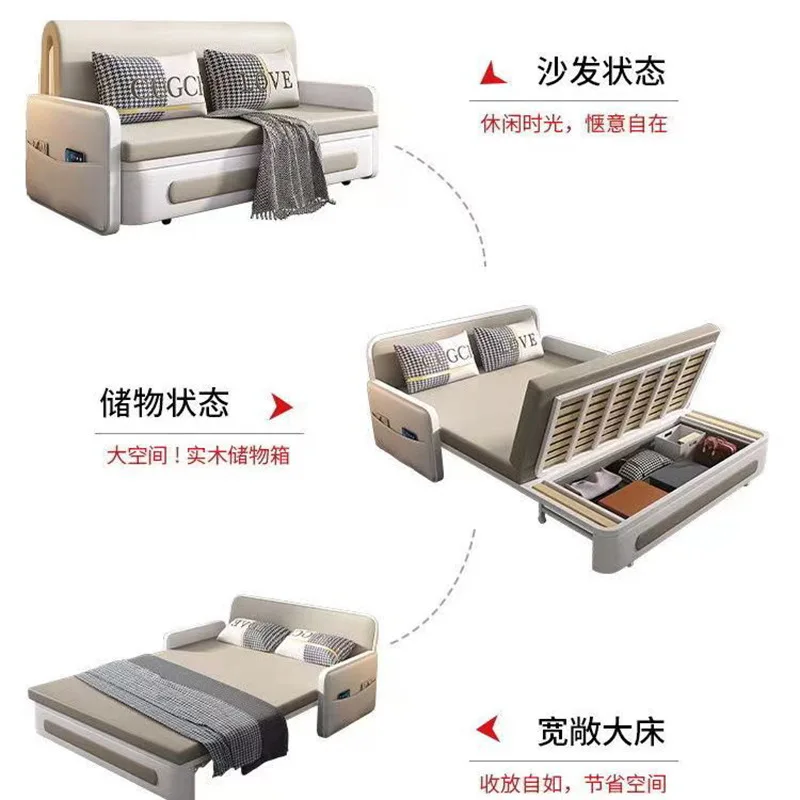 Apartment furniture metal frame foldable Sofa Cum Bed Storage modern Folding Sofa Bed