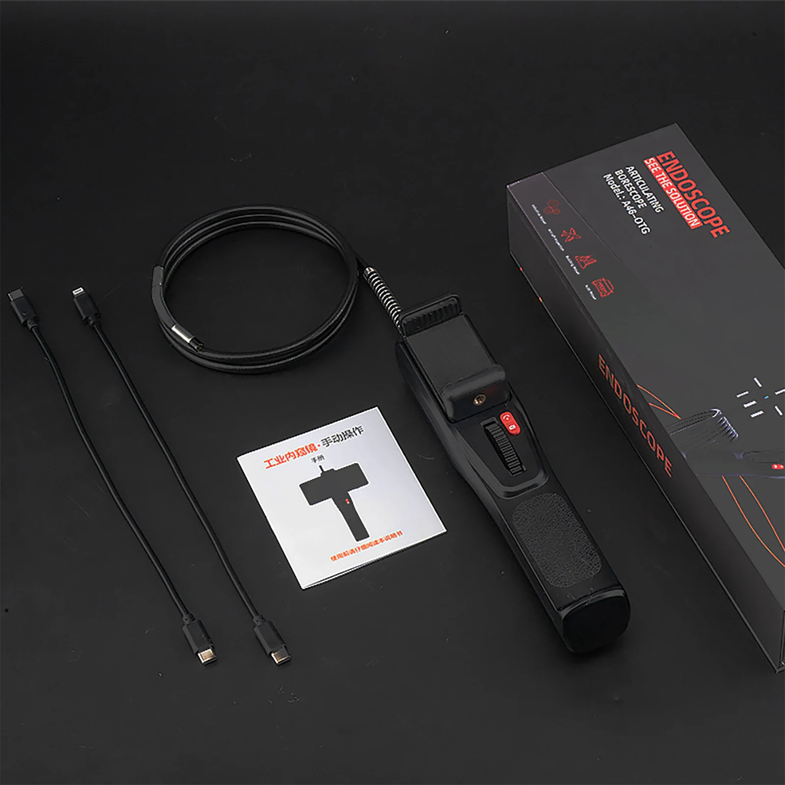 DDCAMERA Two-Way Articulating Borescope for iPhone & Smartphone 6.2MM Endoscope Camera with Light  for Engine Pipe Inspection