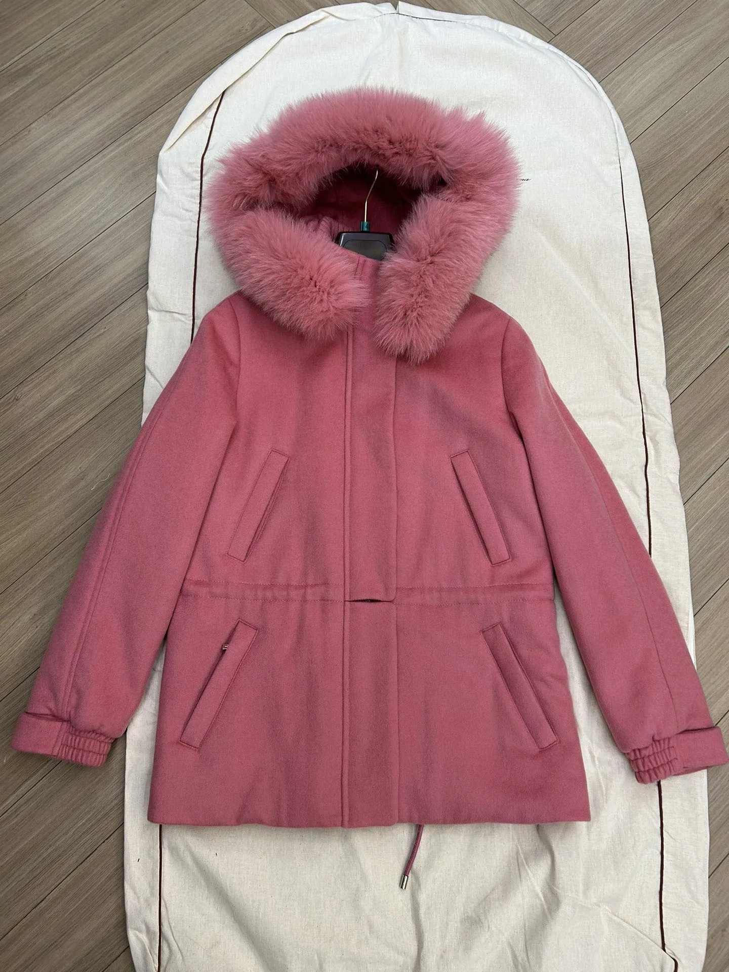 Winter Ski Suit Fox Fur Collar Quilted Jacket With Detachable Hat Simple And Elegant Fashion All-Match Women