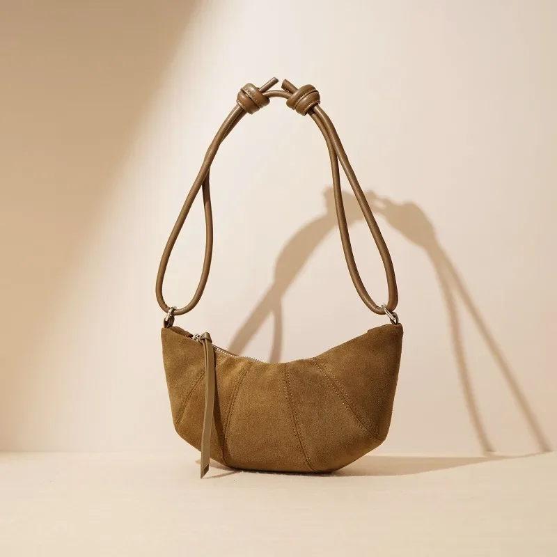 

New Maillard Croissant Women's 2024 New Leather High-end Autumn Niche Underarm Dumpling Versatile Messenger Bag