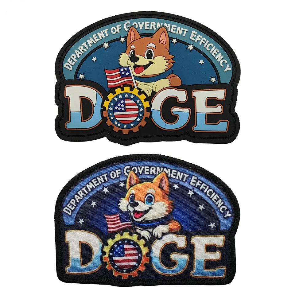 American Internet Celebrity Dogecoin DOGE Efficiency Department Cartoon Cloth Stamp PVC Soft Glue Morale Magic Sticker Bitcoin